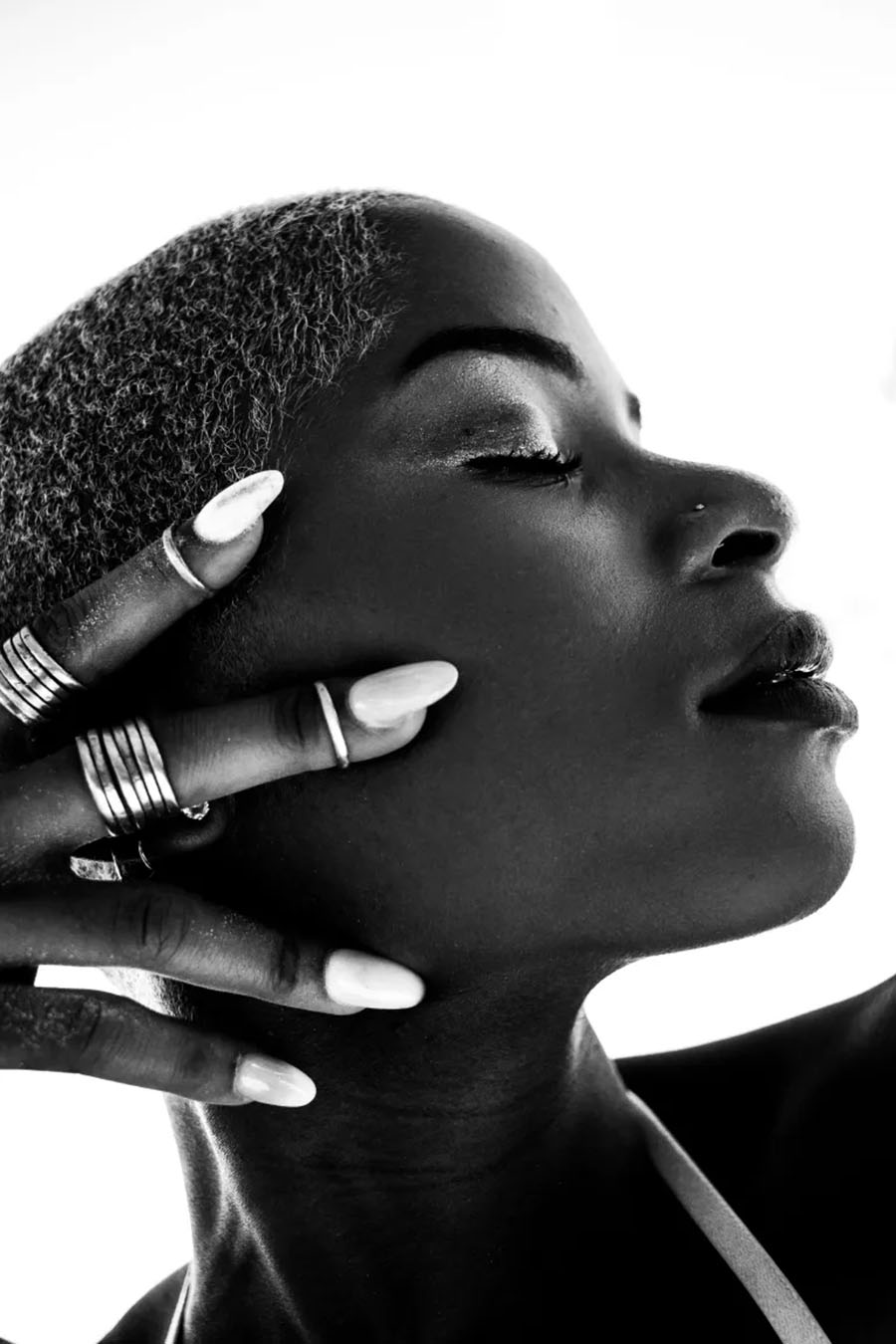 Black and white editorial portrait