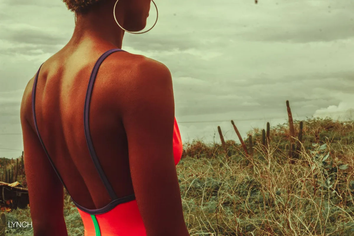 Close fashion portrait in landscape