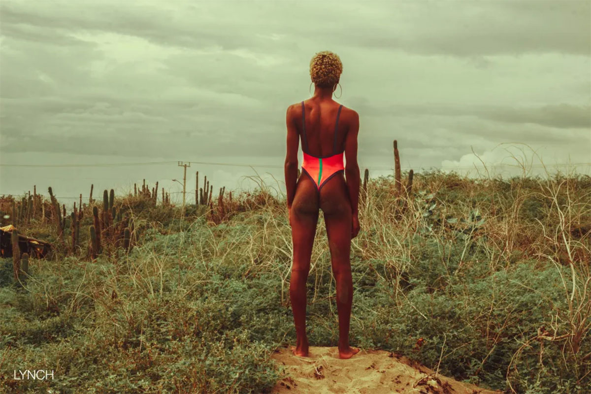 Fashion portrait in landscape